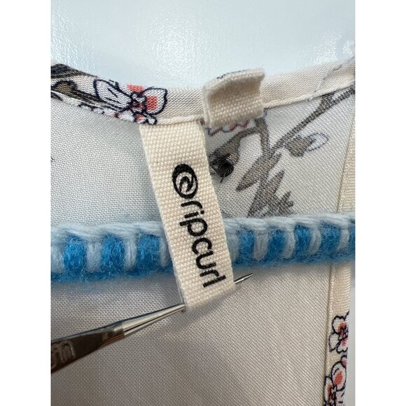 Rip Curl Maxi Dress Size Medium Floral Print Sleeveless Tie Waist Bohemian Beach - Picture 3 of 8